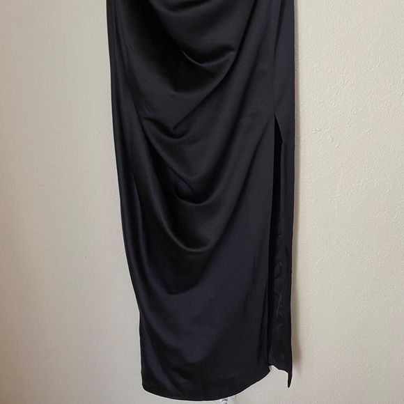 House of CB L A-C Adrienne black satin strapless corset maxi dress NWOT - Picture 8 of 14